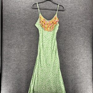 Rixo x Target Dress Womens S Green Leopard Print Slip Long Garden Fairycore Boho